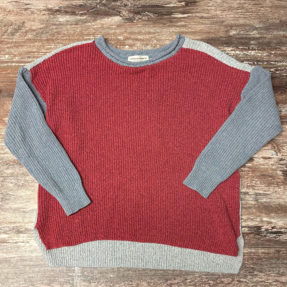 Cotton Country Parkhurst | EUC Albany Color Block Sweater Cottage Recycled, S